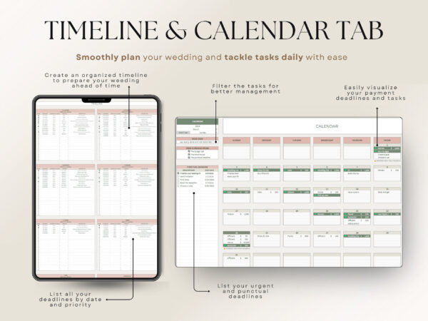 The Ultimate Wedding Planner Spreadsheet Google Sheets & Excel + BONUS - Image 3