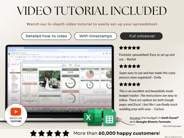 The Ultimate Wedding Planner Spreadsheet Google Sheets & Excel + BONUS - Image 9