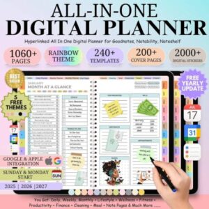 All-in-One Digital Planner 2025, 2026, 2027 – Goodnotes Planner, Apple Google Calendar