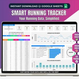 Running Tracker Spreadsheet Google Sheets Template Marathon Training Log Pace Calculator Running Journal Light Tracker Cardio Workout